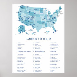 Liste der Nationalparks in den Staaten Poster
