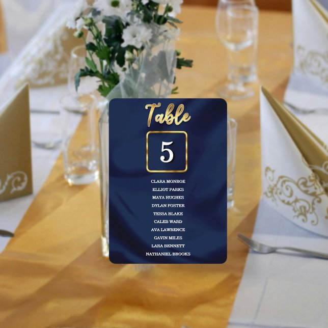 Liste der Navy & Gold Simple Wed Tischnummer (Von Creator hochgeladen)