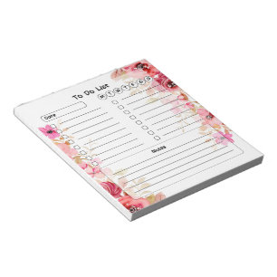 Liste der niedlichen Blumen Notizblock