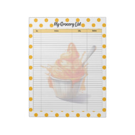 Liste der niedlichen Orange-Sherbet-Lebensmittelge Notizblock