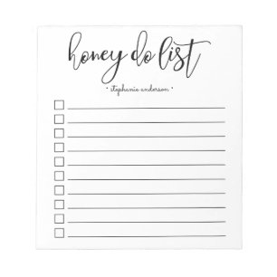 Liste der Personalisierten handgeschriebenen Honig Notizblock