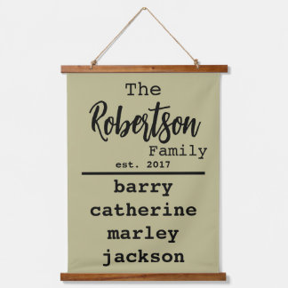 Liste der personalisierten Schriftart mit Namen un Wandteppich Mit Holzrahmen