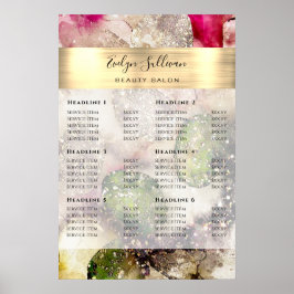 Liste der Preise für den grünen Glitzer Pink Poster