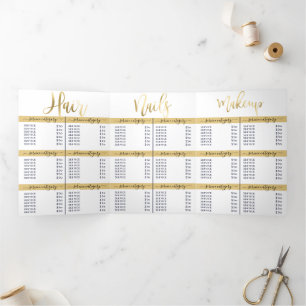 Liste der Preise für den Salon mit den weißen Well Dreifach Gefaltete Einladung