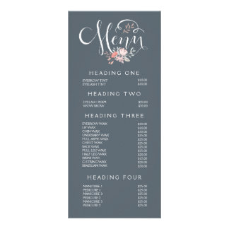 Liste der Preise für den Salon-Stylist Werbekarte
