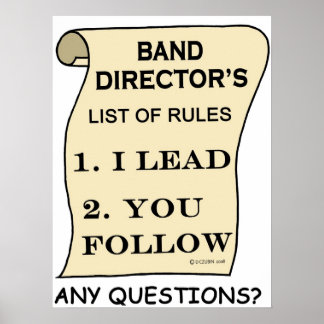 Liste der Regeln des Banddirektors Poster