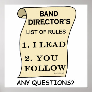 Liste der Regeln des Banddirektors Poster