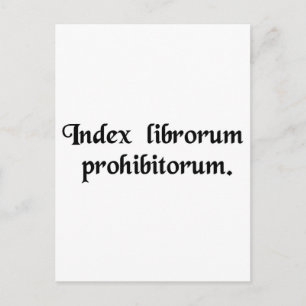 Liste der verbotenen Bücher. Postkarte