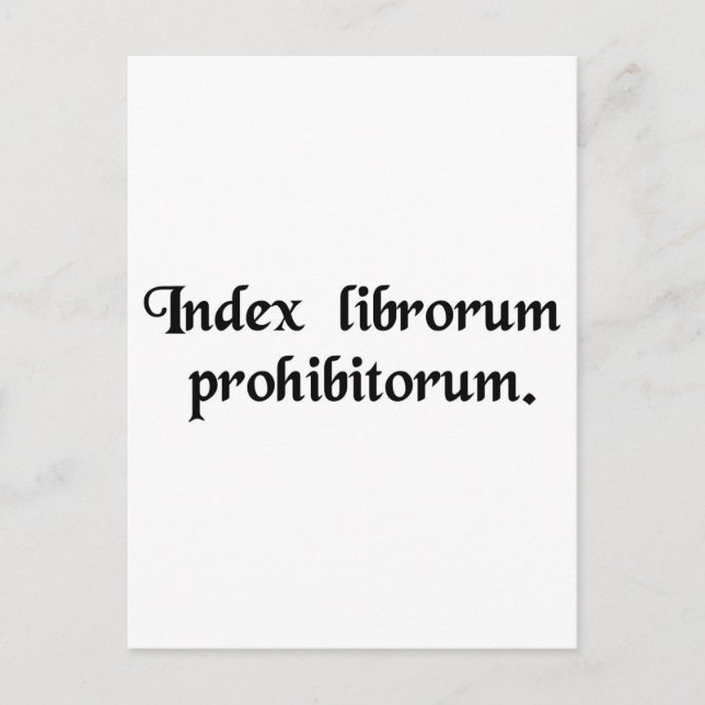 Liste der verbotenen Bücher. Postkarte (Vorderseite)