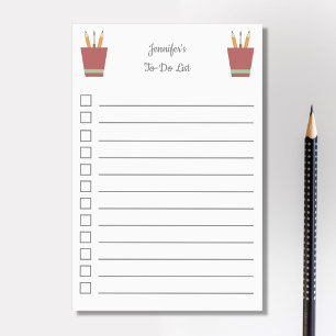 Liste der zu erledigenden Lehrer-Bleistifte Post-it Klebezettel