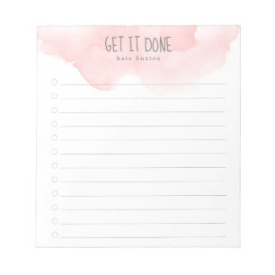 Liste der zu verwendenden Wasserfarben in Rosa Omb Notizblock