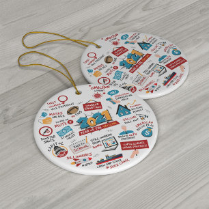 Liste des Jahres 2021 zur Weihnachtsbaumpandemie Keramik Ornament