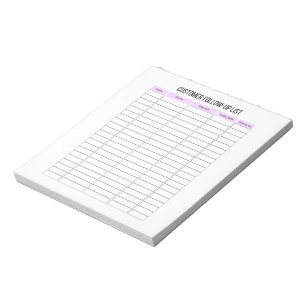Liste für die Überwachung von Kleinunternehmen-Kun Notizblock
