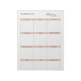 LISTE FÜR GROCERY SHOPPING NOTIZBLOCK