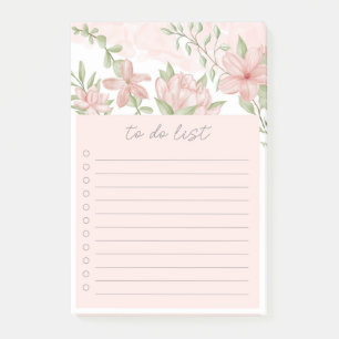 Liste mit Blumen Post-it Klebezettel
