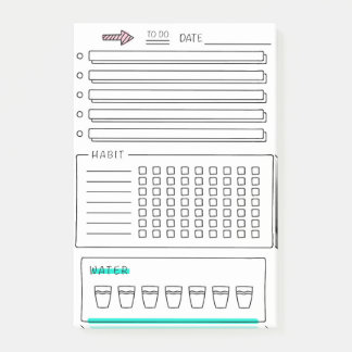 Liste mit Habit-Tracker Post-it Klebezettel