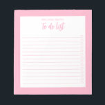 Liste mit Minimalistischem Rosa Notizblock<br><div class="desc">Modernes Minimalistisch rosa,  um Notepad aufzulisten. Erstellen Sie Ihre eigene personalisierte Checkliste für tägliche Aufgaben.</div>