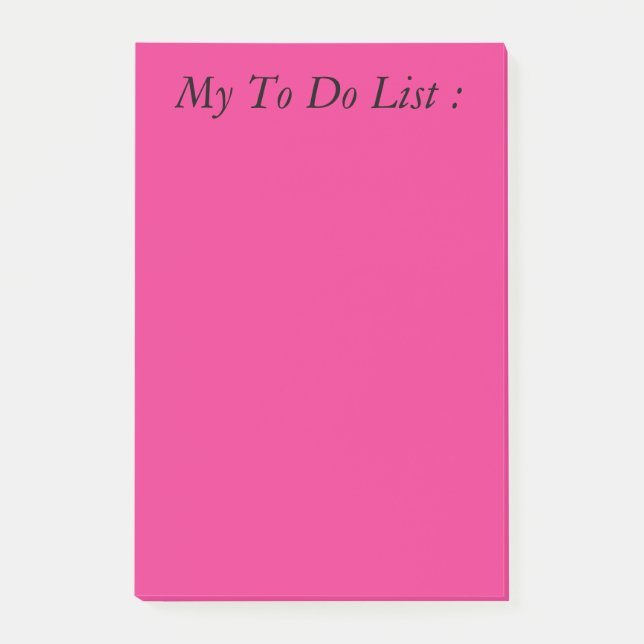 Liste mit rosa post-it klebezettel (Vorderseite)