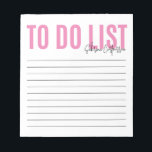 Liste personalisiert ausführen | Rosa Notizblock<br><div class="desc">Diese Liste ist ein praktisches kleines Notizblock,  das Ihnen hilft,  den Tag für Tag behalten. Personalisieren Sie Ihren Namen in einer Skripttypografie,  ändern Sie die Farbe durch weitere Anpassungen oder kaufen Sie zusätzliche Farben in unserem Shop!</div>