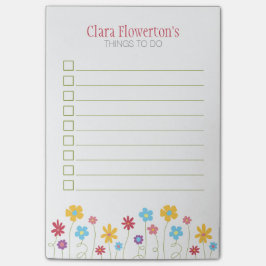 Liste von Funky Spring Blumen Post-it Klebezettel