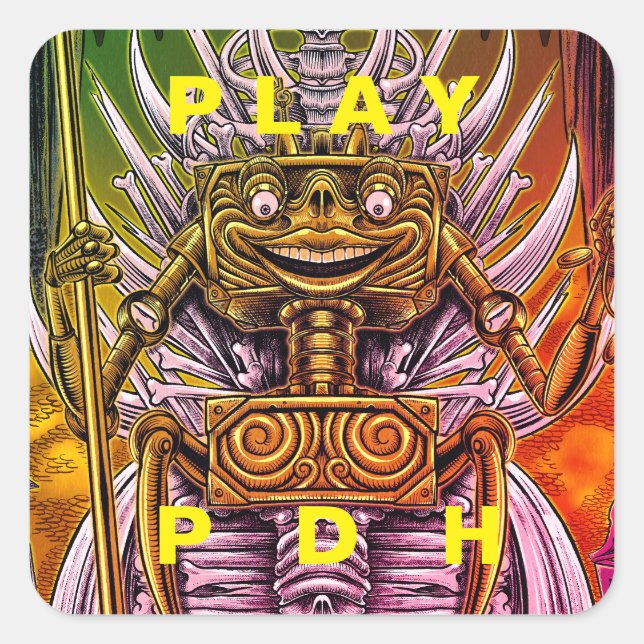 LISTEN IN DER DRONE QUADRATISCHER AUFKLEBER (Vorderseite)