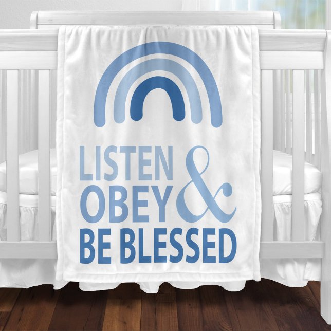 Listen Obey and Be Blessed  Fleecedecke (Von Creator hochgeladen)
