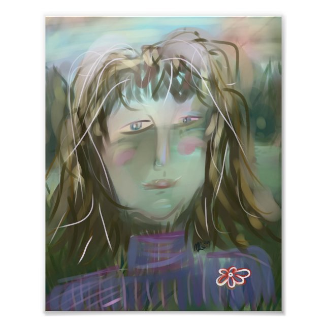 Listening ~ Modern Feminine Portrait Fotodruck (Vorne)