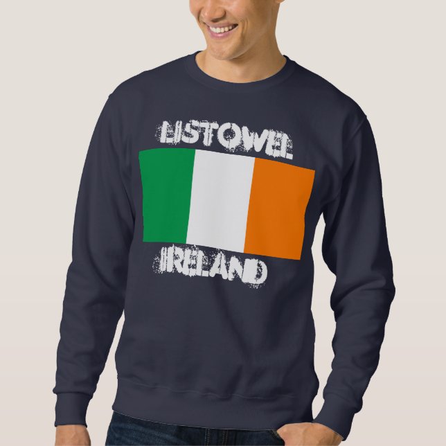 Listowel, Irland mit irischer Flagge Sweatshirt (Vorderseite)