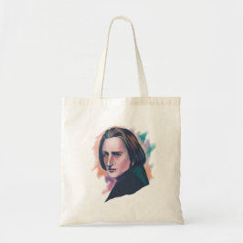 Liszt Colorful Watercolor Portrait Quote Tragetasche
