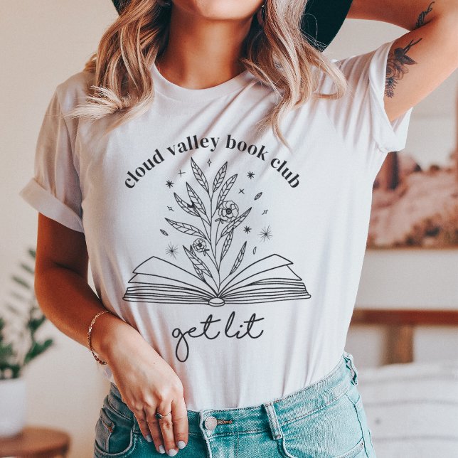Lit Blooming Floral Book Personalisiert T-Shirt (Von Creator hochgeladen)