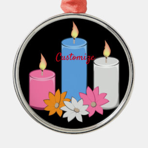 Lit Candle Blume Thunder_Cove Ornament Aus Metall