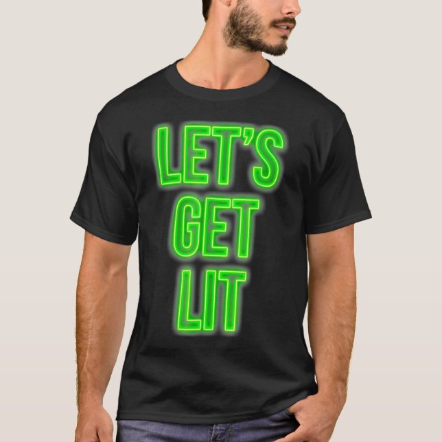 Lit Christmas Neon Vintag Retro Outfit  T-Shirt (Vorderseite)