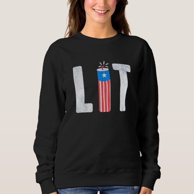Lit Firework 4. Juli Sweatshirt (Vorderseite)