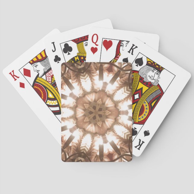 Lit Frohe Weihnachtsbaum Lights Kaleidoskop Kunst Spielkarten (Rückseite)