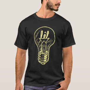 Lit Light Bulb Master Electrical Lineman Men Wome T-Shirt