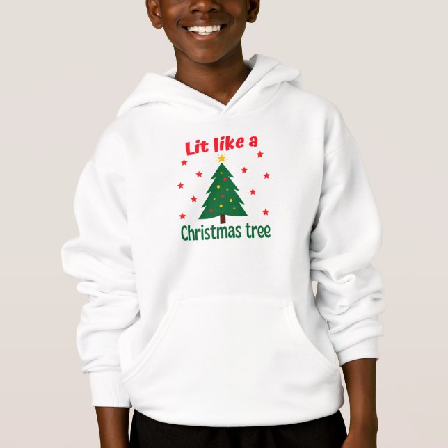 Lit like a Christmas Tree Weihnachtsferien Hoodie (Vorderseite)