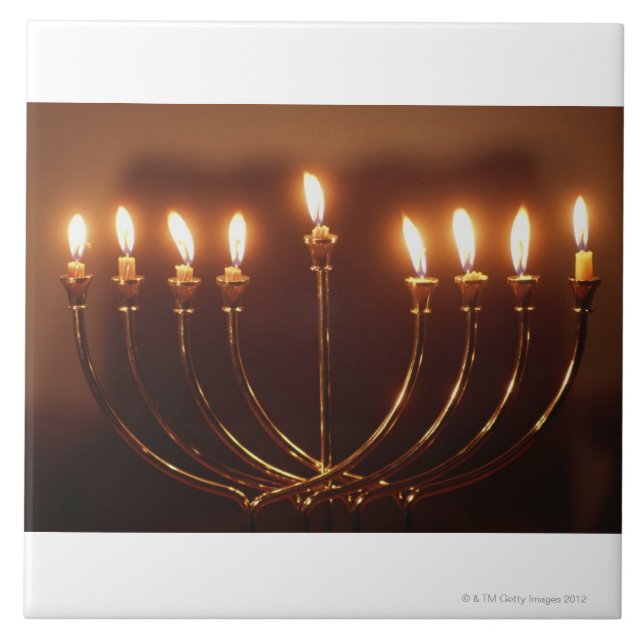 Lit menorah, Israel Fliese (Vorderseite)