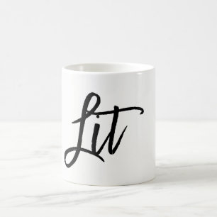 Lit Schwarzes Modernes Skript Trendiges Benutzerde Tasse