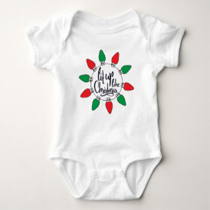 Lit Up like Christmas Art Weihnachtszitate Graphic Baby Strampler
