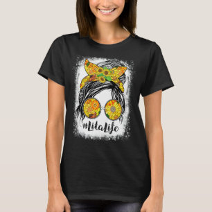 Lita Life gebleicht Lita Life Sonnenblume Messy Bu T-Shirt