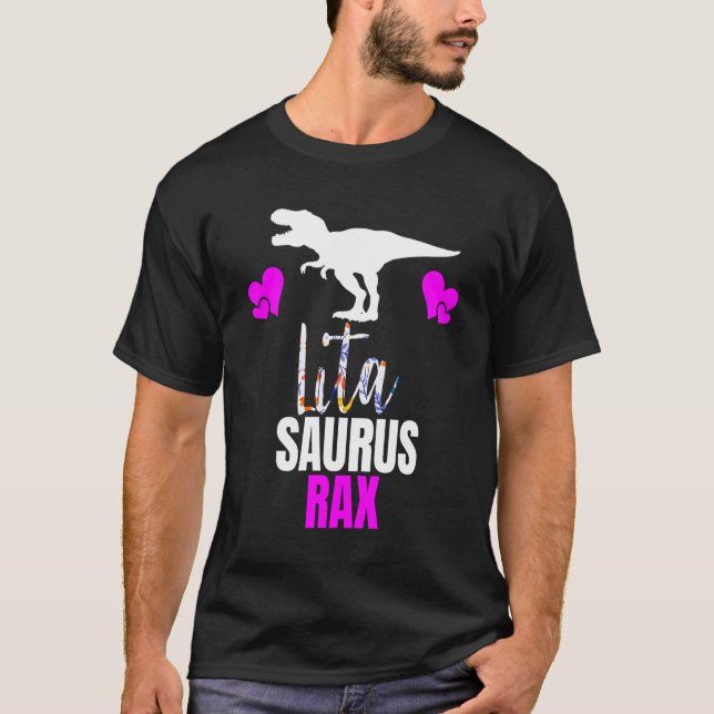 Lita Saurus Rex Nanasaurus Grandma Mutter Day Bi T-Shirt (Vorderseite)