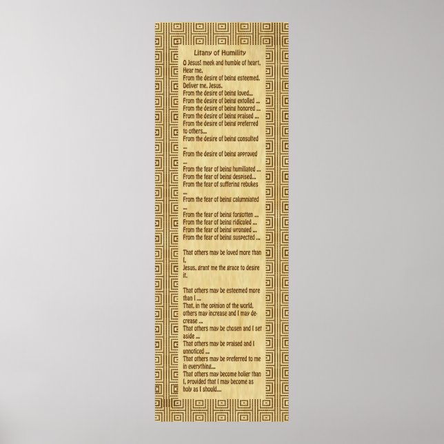 Litanei der Demut Poster (Vorne)