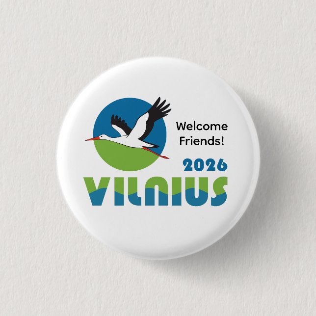 Litauen 2026 Internationaler Konventions Pin Button (Vorderseite)