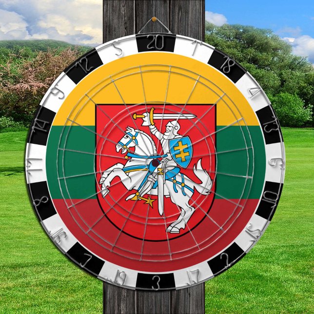 Litauen Dartboard & Litauische Flagge / Spielbrett Dartscheibe (Von Creator hochgeladen)