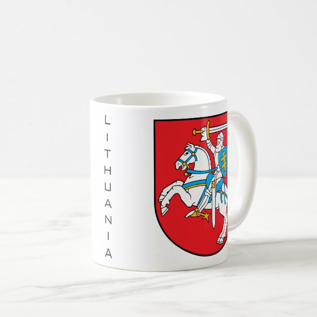 Litauen-Emblem Kaffeetasse (VorderseiteRechts)