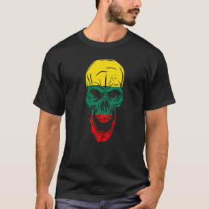 Litauen Flag Colors Skull T-Shirt