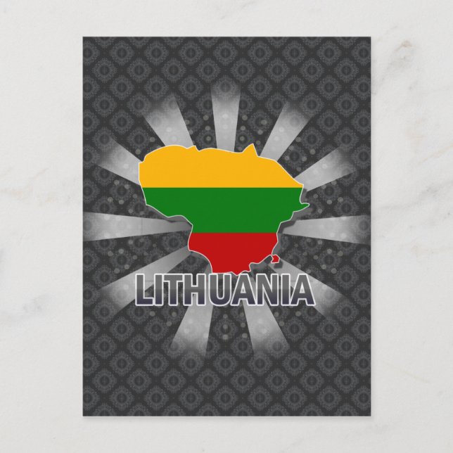Litauen Flag Map 2.0 Postkarte (Vorderseite)