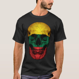 Litauen-Flagge-Totenkopf Litauische Wurzeln Stolz T-Shirt