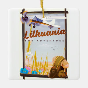 Litauen - Für ein Abenteuer-Reiseplakat Keramikornament