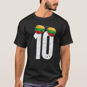 Litauen Fußball-Spielernummer 10 Litauische Flagge T-Shirt